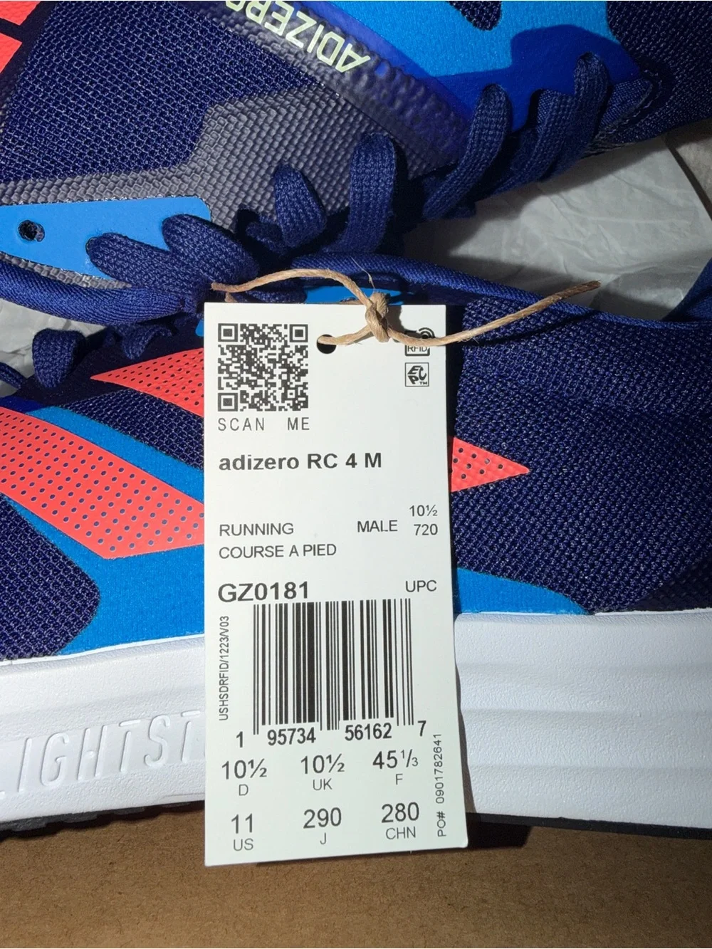 Adidas Adizero RC 4 Blue Running Shoes - Blue